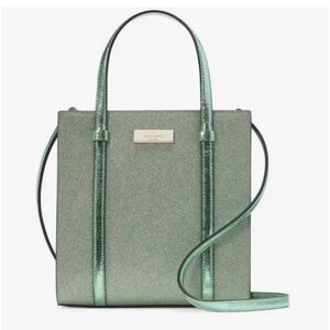 Kate Spade Kenzie Glitter Small Tote Crossbody In Seawater KK329